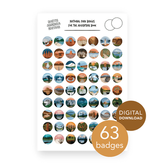 Printable National Park Badges (Digital Download) - The Adventure Book