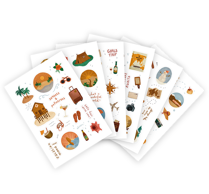 Travel The World Stickers – NotebookTherapy