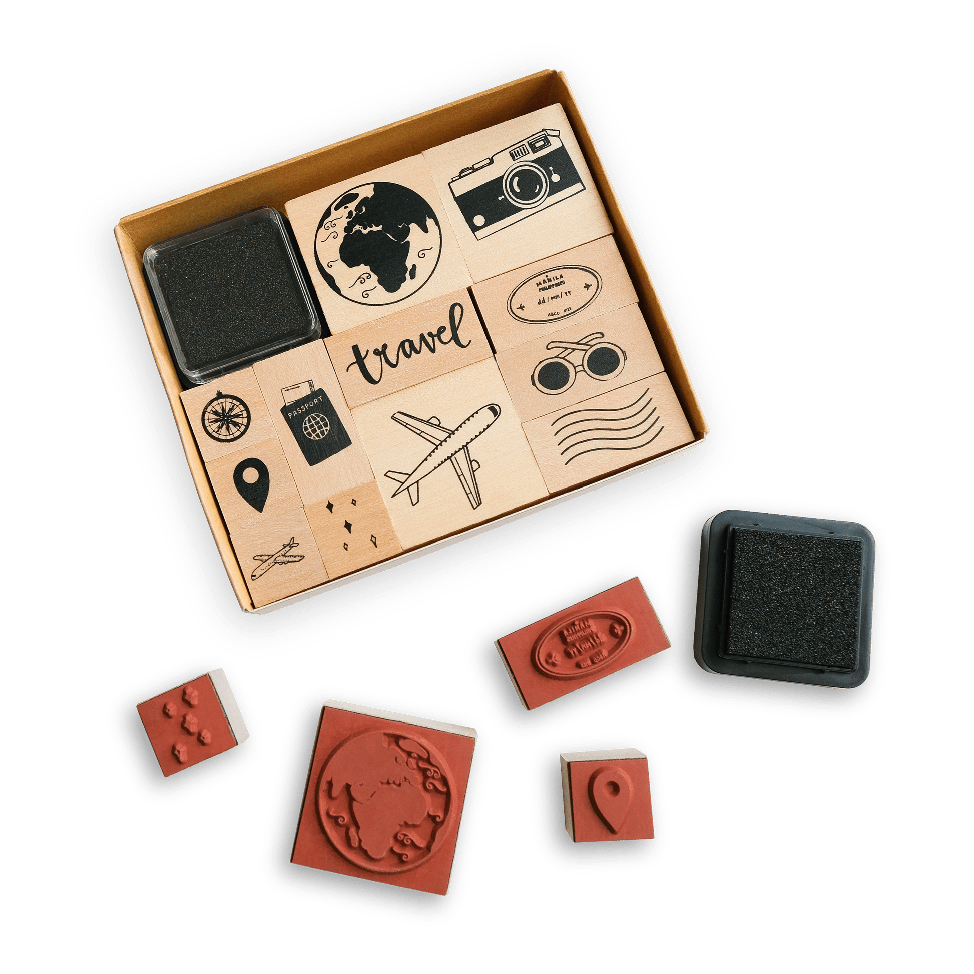 Wooden Stamp Set - The Adventure Book